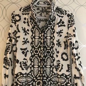 NARACAMICIE l Made in Italy Stunning Black & White Blouse